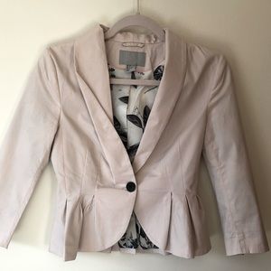 H&M Pink Pinstripe Peplum Blazer